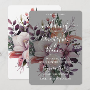 Create Your Own Vintage Lily Flower Bouquet Invitation