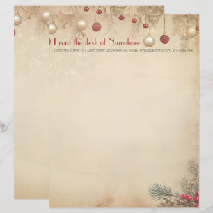 Create Your Own Vintage Ornaments Pine Berries Letterhead