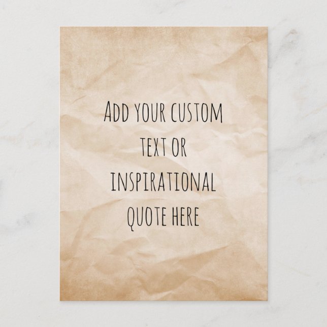 Create Your Own Vintage Paper Motivational Quote Postcard (Front)