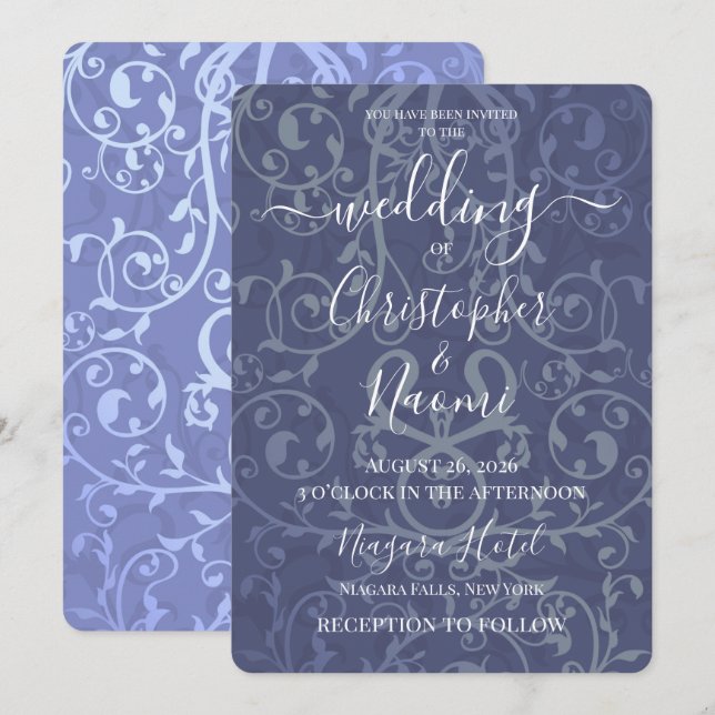 Create Your Own Vintage Pattern Wedding  Invitation (Front/Back)