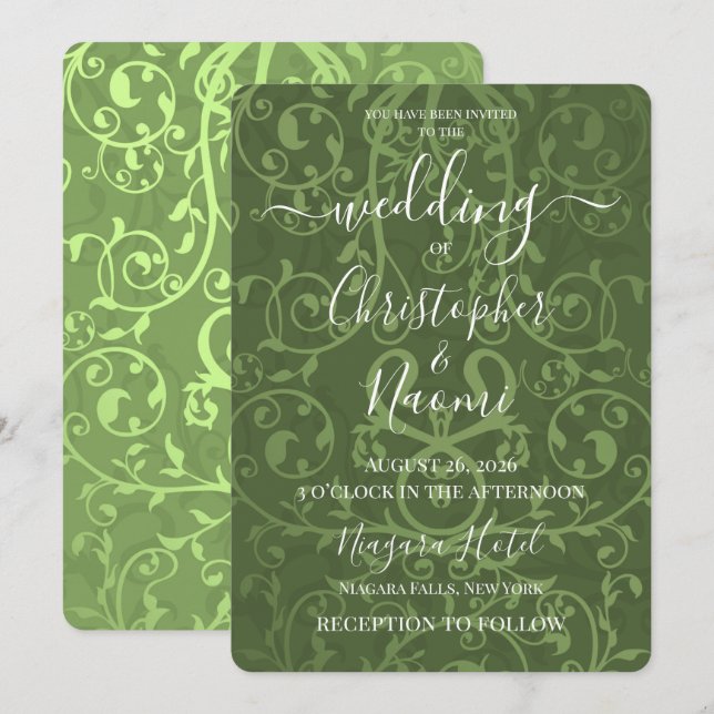 Create Your Own Vintage Pattern Wedding  Invitation (Front/Back)