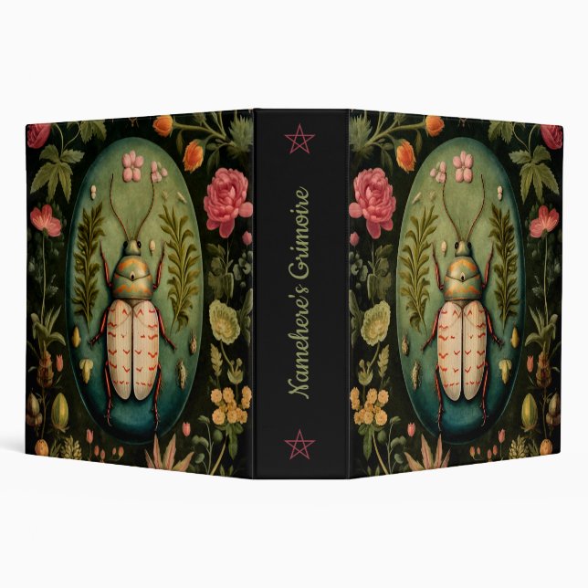 Create Your Own Vintage Style Beetle Flowers Binder (Background)