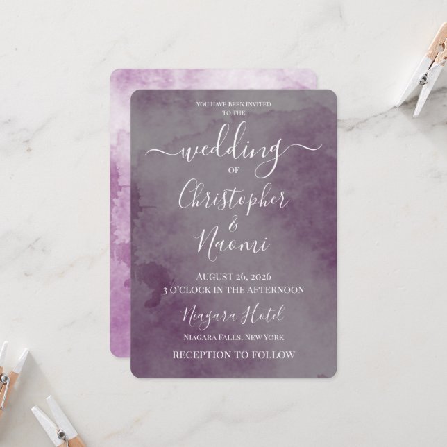 Create Your Own Vintage Texture Wedding Invitation (Front/Back In Situ)