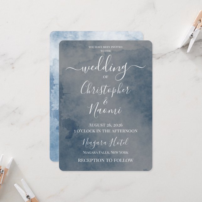 Create Your Own Vintage Texture Wedding Invitation (Front/Back In Situ)