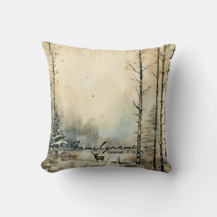 Create Your Own Vintage Winter Stag Throw Pillow
