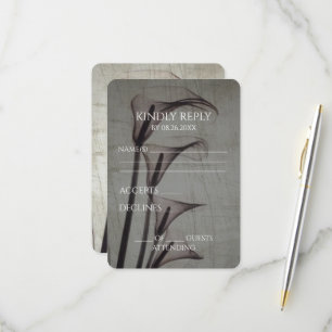 Create Your Own Vintage X-Ray Sepia Calla Lilies RSVP Card