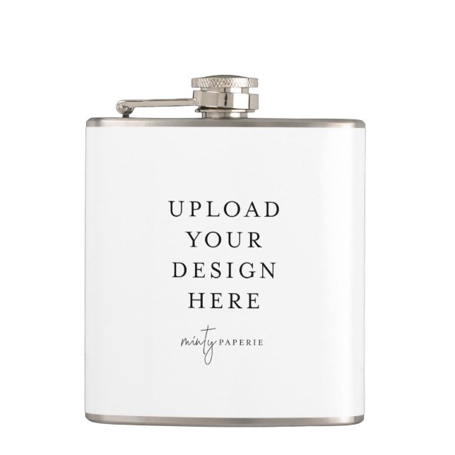 Create Your Own Vinyl Wrapped 6oz. Metal Hip Flask (Front)