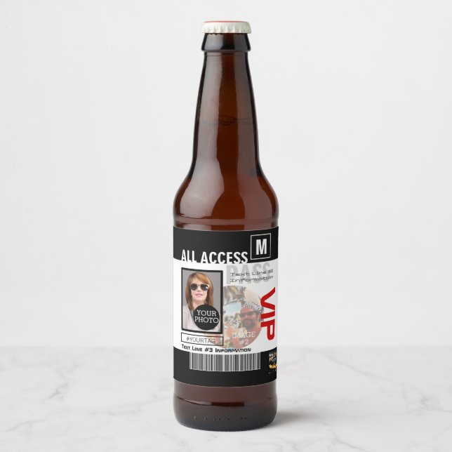 Create Your Own VIP Pass 8 ways to Personalize it Beer Bottle Label (Front)