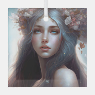 Create Your Own Virgo Sun Sign Zodiac Goddess Glass Ornament