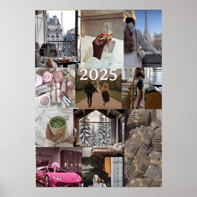 Create your Own Vision Board Manifestation 2025 Poster (Front)