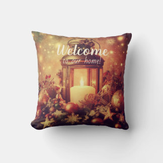 Create Your Own Warm Christmas Lantern Throw Pillow