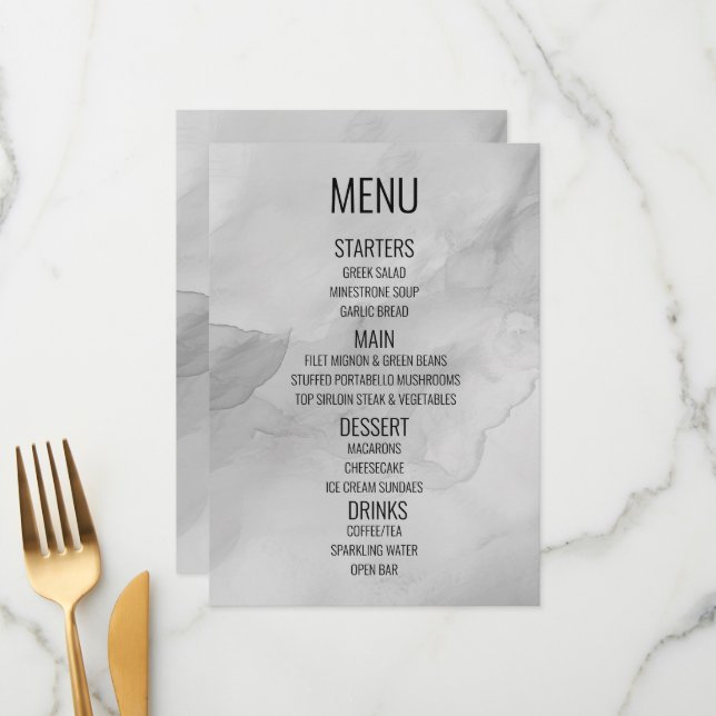 Create Your Own - Watercolor Background  Menu (Front/Back In Situ)