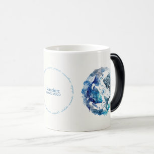 Create Your Own Watercolor Blue Pisces Zodiac Magic Mug