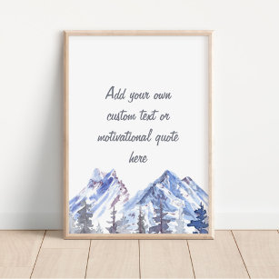 Create Your Own Watercolor Mountains and Trees  Poster