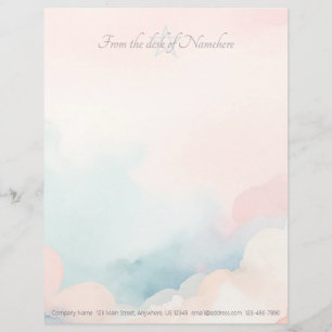 Create Your Own Watercolor Sunset Clouds Letterhead