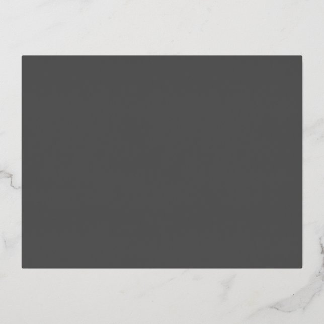 Create Your Own wedding dark grey Foil Holiday Postcard (Front)