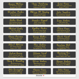 Create Your Own Wedding Guest Address Black Gold