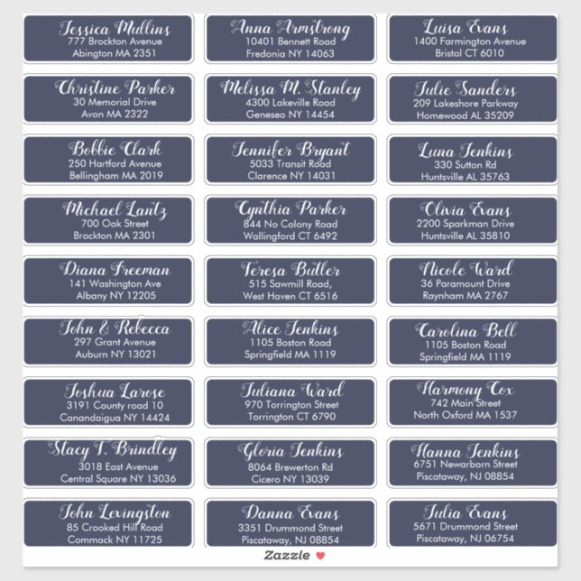 Create Your Own Wedding Guest Address Navy Blue (Sheet)