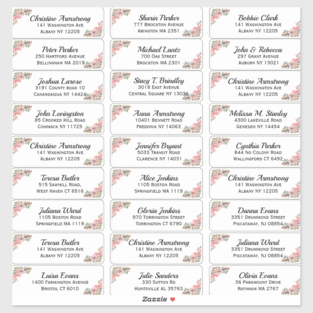 Create Your Own Wedding Guest Address Sticker (Sheet)