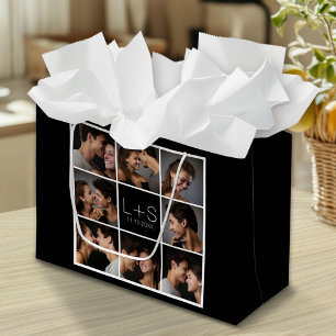 Create Your Own Wedding Photo Collage Monogram Large Gift Bag