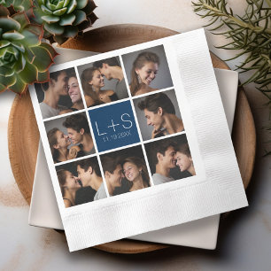 Create Your Own Wedding Photo Collage Monogram Napkin