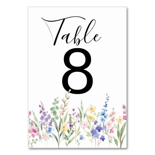 Create Your Own wedding  Table Number (Front)
