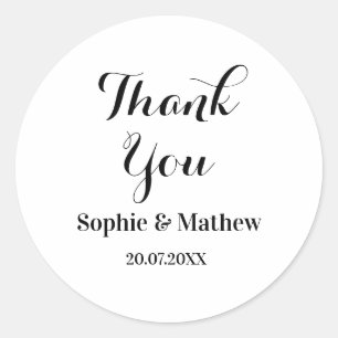 Create Your Own Wedding Thank You Classic Round Sticker