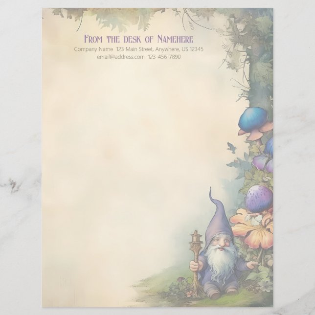 Create Your Own Welcoming Happy Dwarf Stationery (Front)