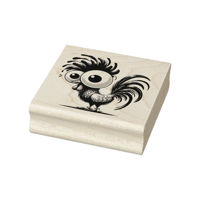 Create Your Own Whimsical Big Eyed Rooster Rubber Stamp (Stamp)