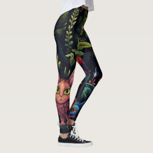 Create Your Own Whimsical Fantasy Cats Owls Leggings