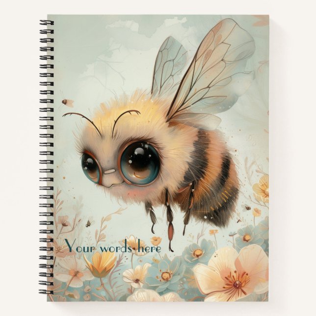 Create Your Own Whimsical Honey Bee Meadow Notebook (Front)