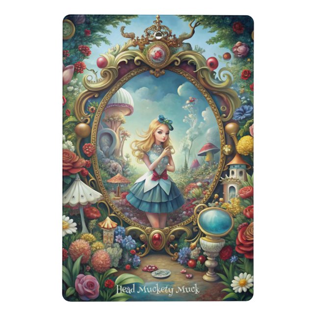Create Your Own Whimsical Looking Glass Alice Mini Clipboard (Back)