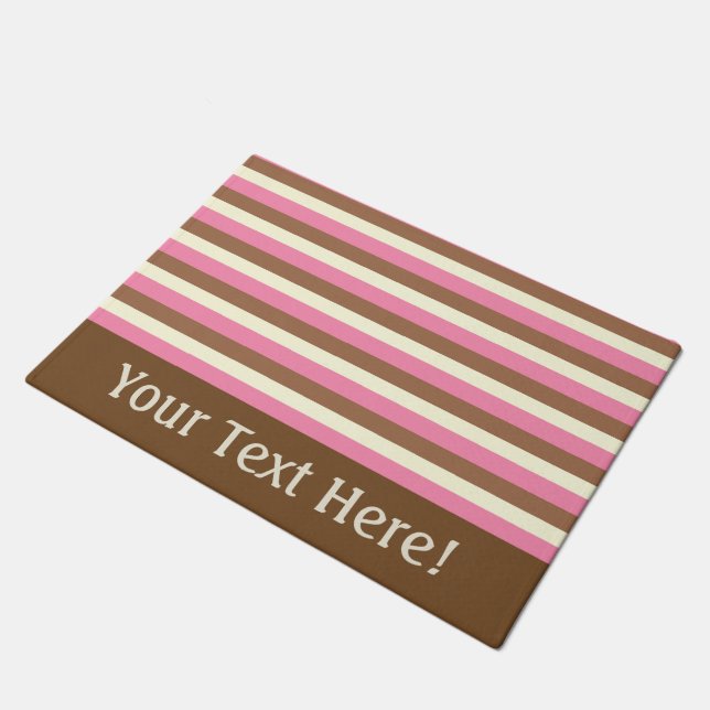 Create Your Own - Whimsical Neapolitan Stripes Doormat (Angled)