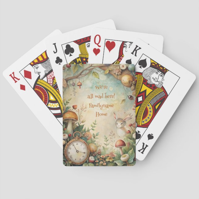 Create Your Own Whimsical Rabbit Garden Playing Cards (Back)
