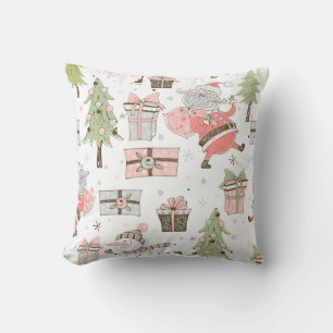 Create Your Own Whimsical Santa & Snowman Throw Pillow