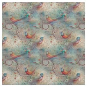 Create Your Own Whimsical Songbirds Floral Fabric