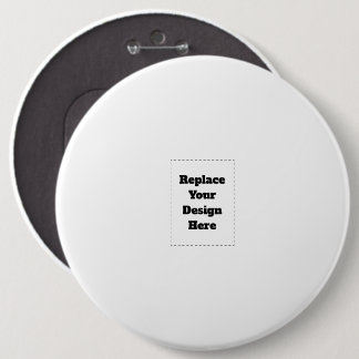 Create Your Own white 6 Inch Round Button