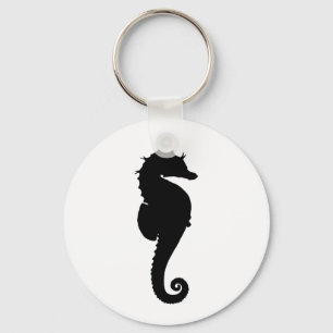 Create Your Own White and Black Sea Horse Keychain