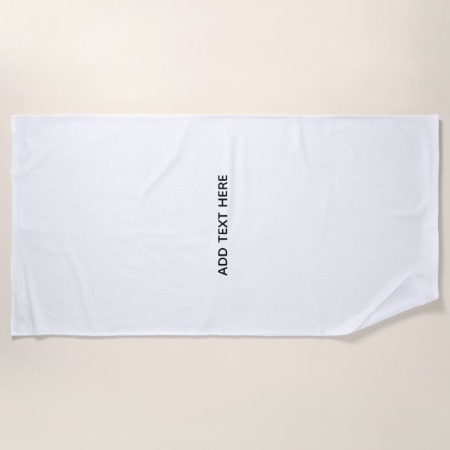Create Your Own White  Beach Towel (Front)