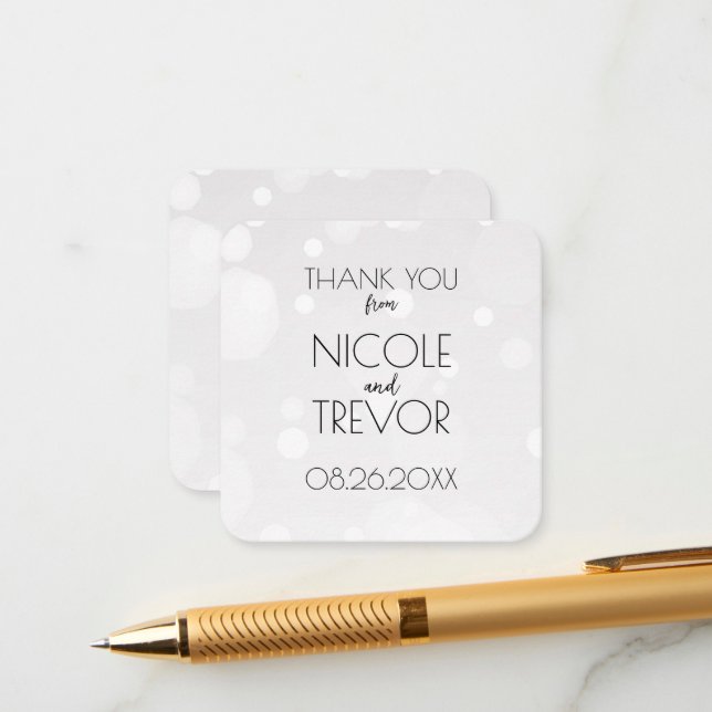 Create Your Own - White Bokeh Thank You Enclosure Card (Front/Back In Situ)