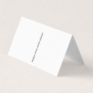 create your own white  business card