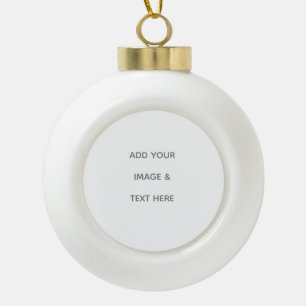 Create Your Own white Ceramic Ball Christmas Ornament