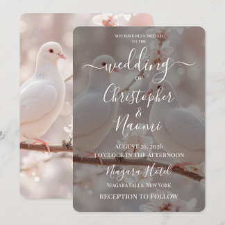 Create Your Own White Doves Wedding Invitation