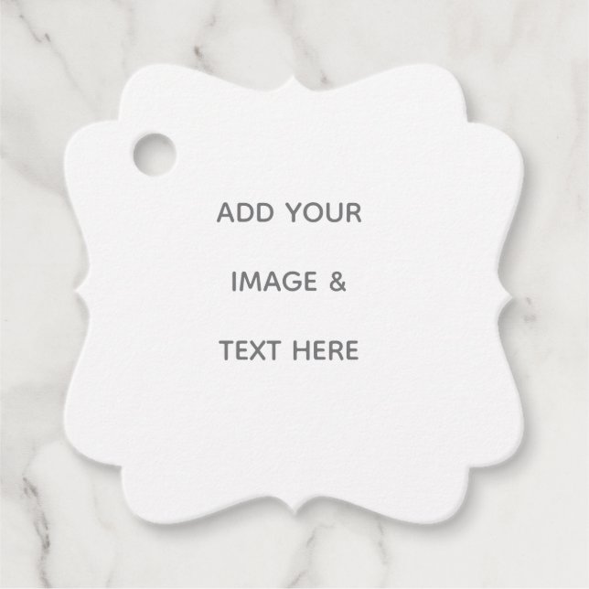 Create Your Own white  Favour Tags (Front)