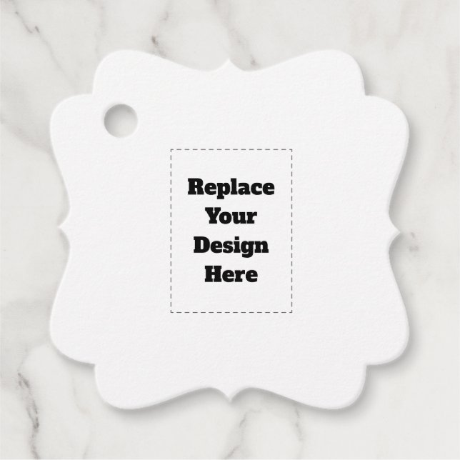 Create Your Own white  Favour Tags (Front)