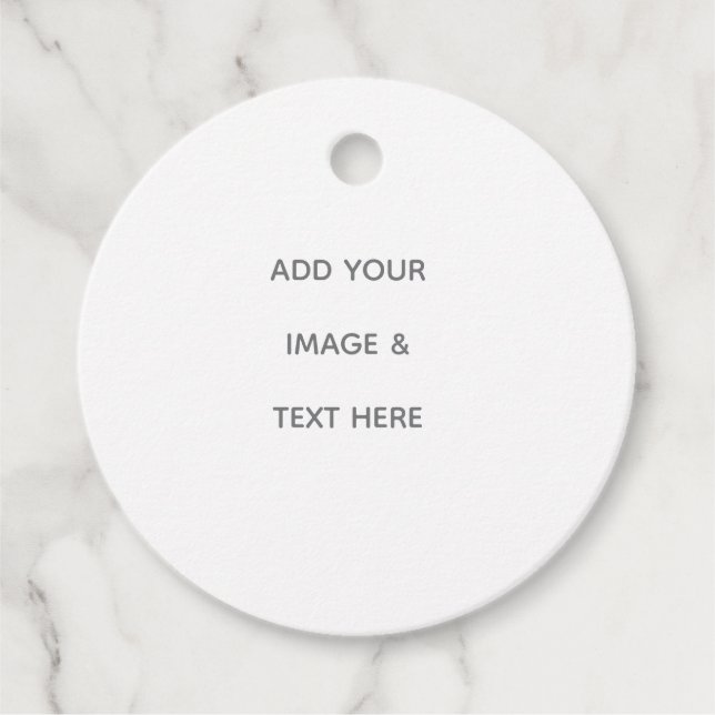 Create Your Own white  Favour Tags (Front)
