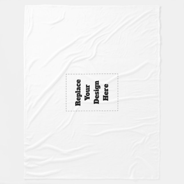 Create Your Own white  Fleece Blanket (Front)