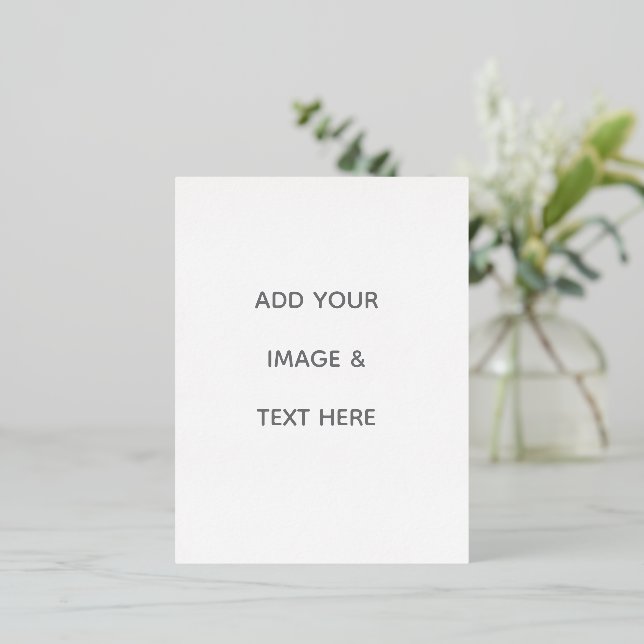 Create Your Own white  Foil Holiday Postcard (Standing Front)
