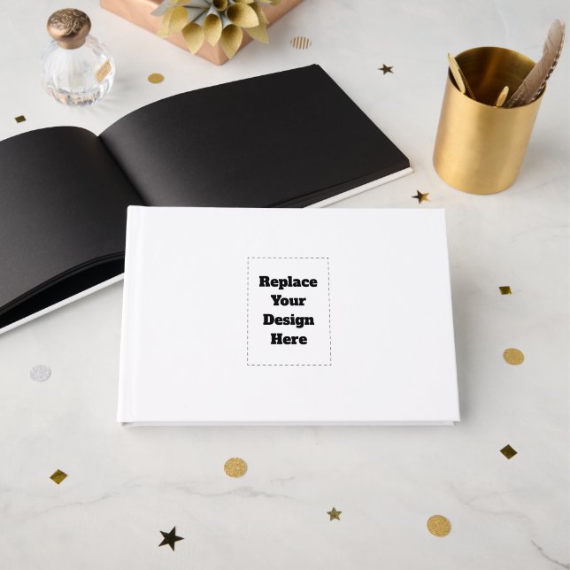 Create Your Own white  Guest Book (Front Open)