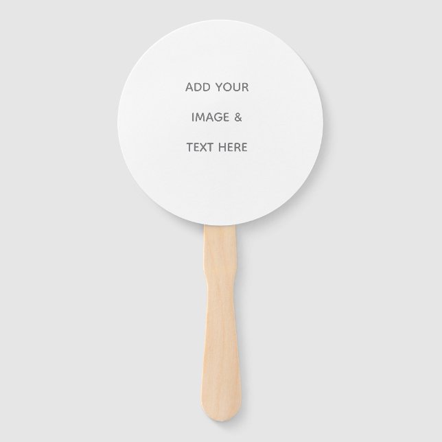 Create Your Own white  Hand Fan (Front)